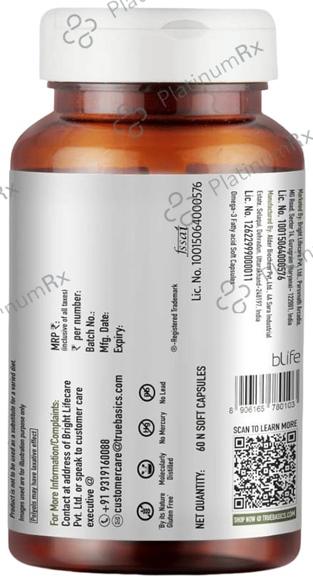TrueBasics 100% Vegetarian Omega 3 Soft Capsule 60s