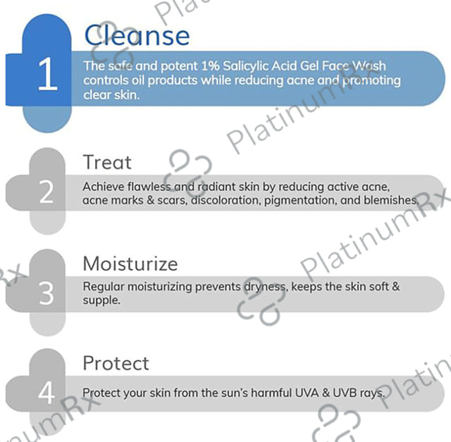 The Derma Co 1% Salicylic Acid Day & Night Face Wash Gel For Active Acne 100ml