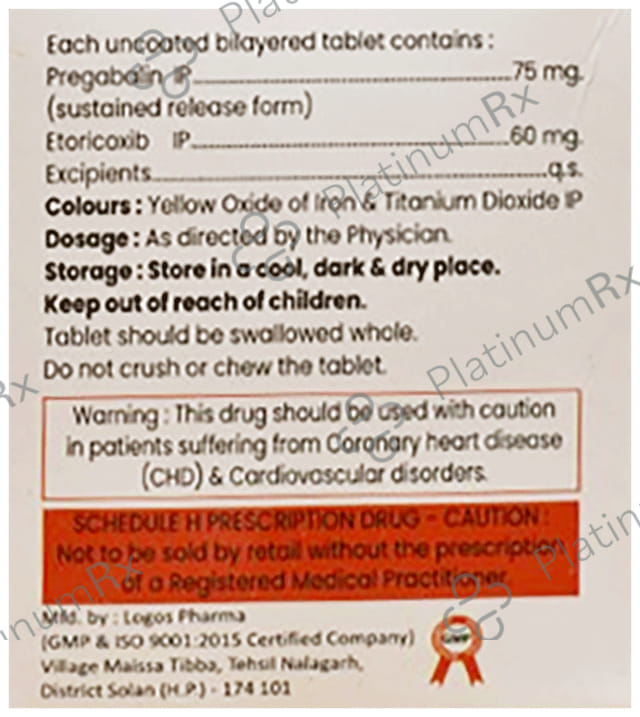 Nivoxia 60/75mg PG Tablet SR 10s