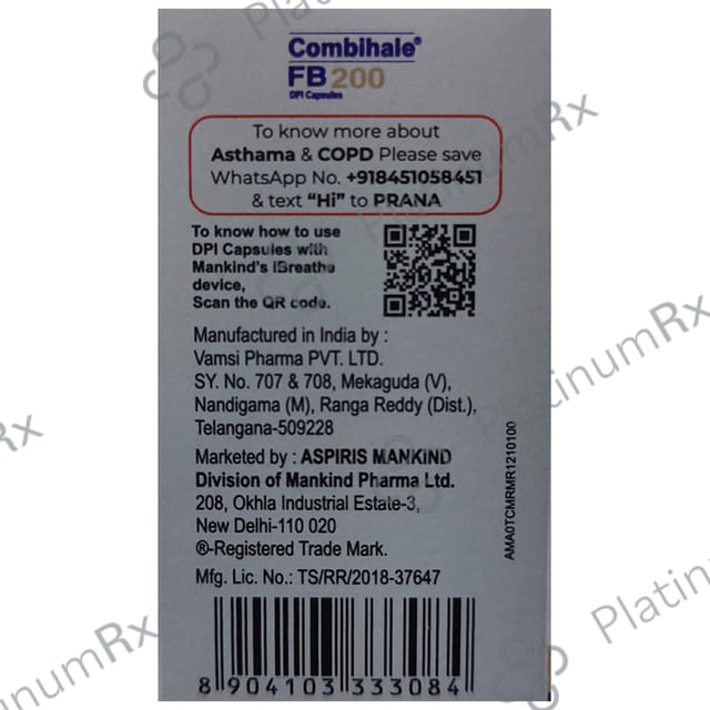 Combihale FB 200/6mcg Capsule 30s