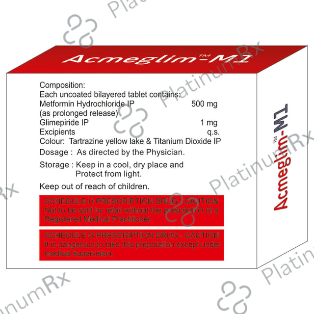 Acmeglim M 1/500mg Tablet PR 10s