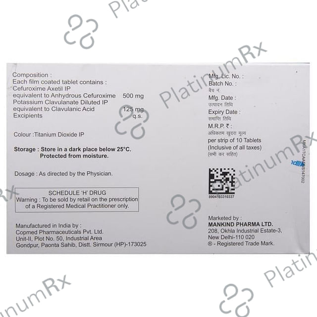 Cefakind CV 500/125mg Tablet 10s
