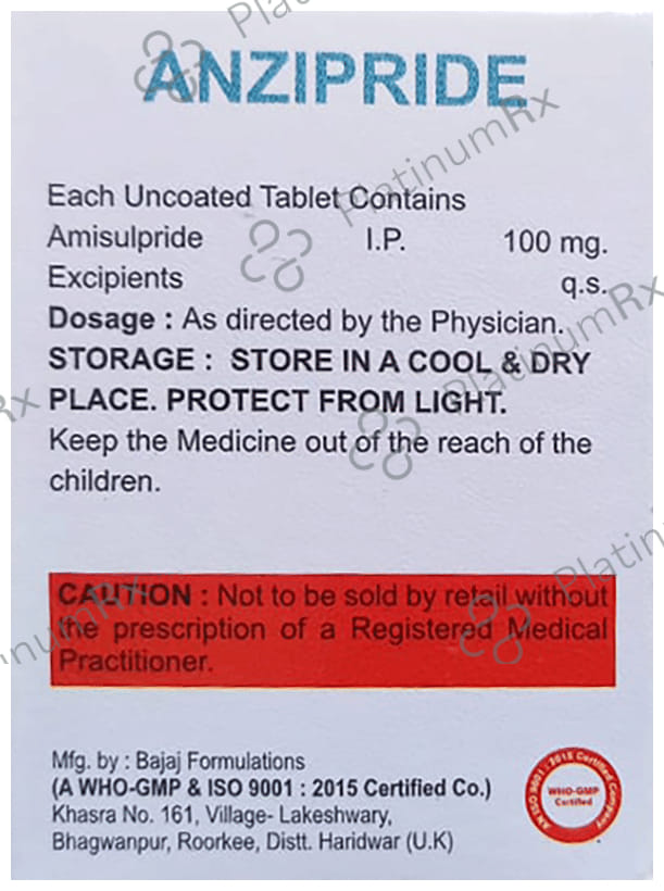 Anzipride 100mg Tablet 10s