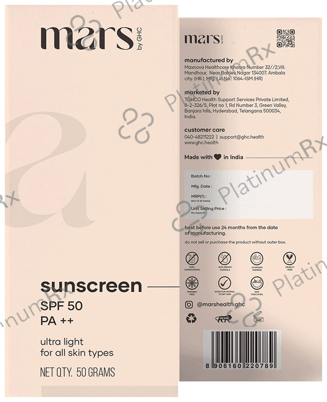 Mars Sunscreen SPF 50++ 50gm