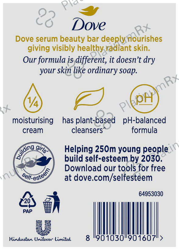 Dove Pink Beauty Bathing Bar for Soft, Smooth & Glowing Skin (125gm Each) 3 units