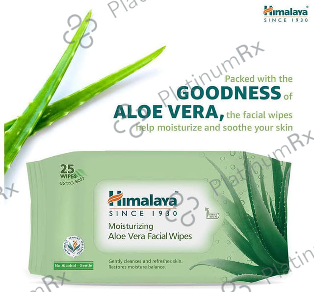 Himalaya Personal Care Moisturizing Aloe Vera Facial Wipes 25s