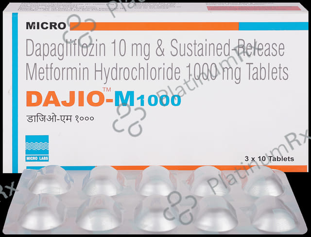 Dajio M 10/1000mg Tablet ER 10s