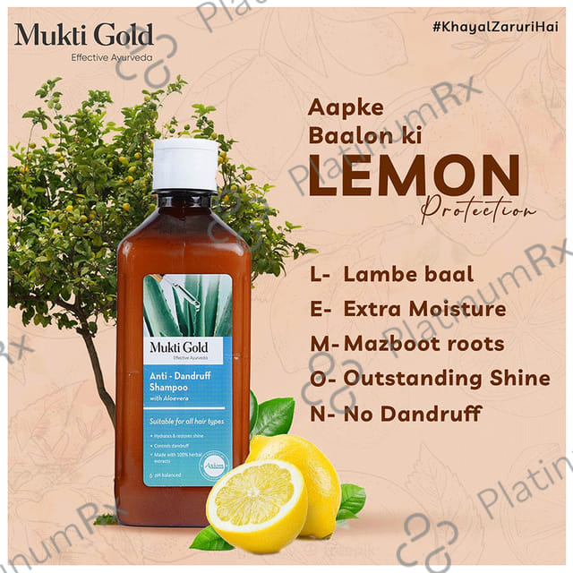 Axiom Mukti Gold Anti-Dandruff Shampoo with Aloevera