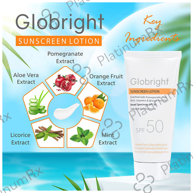 Globright Sunscreen Lotion SPF 50 (50ml Each) 4 Tube