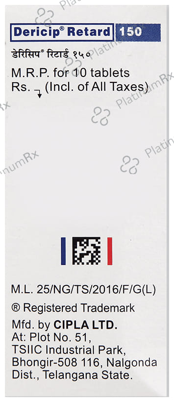 Dericip 150mg Retard PR Tablet 10s