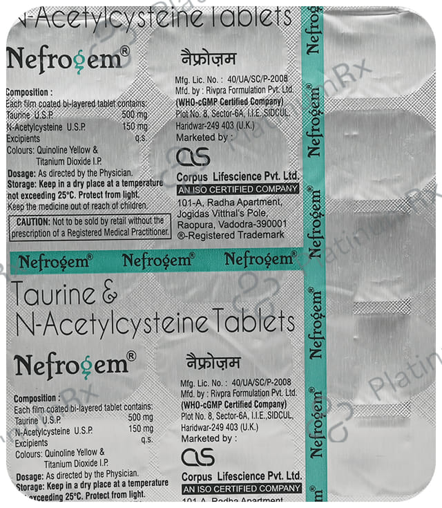Nefrogem 500mg/150mg Tablet