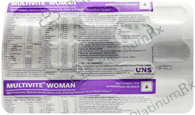 Multivite Woman Nutritional Support For Women's Health 15s