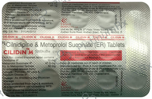 Cilidin M 10/50mg Tablet ER 15s