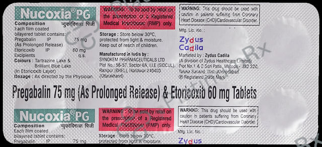 Nucoxia PG 75mg/60mg Tablet