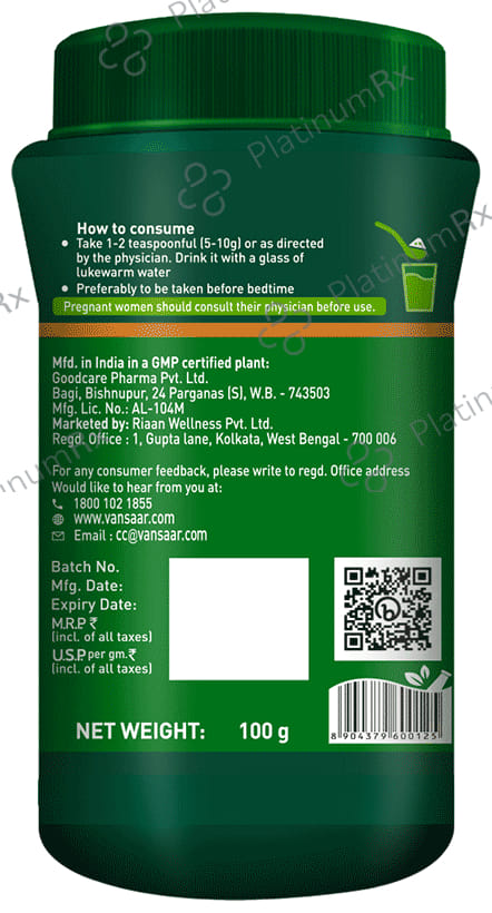 Vansaar 45+ Gut Relief - Stomach Cleanser for Constipation & Gas Powder Sugar Free 100 gm