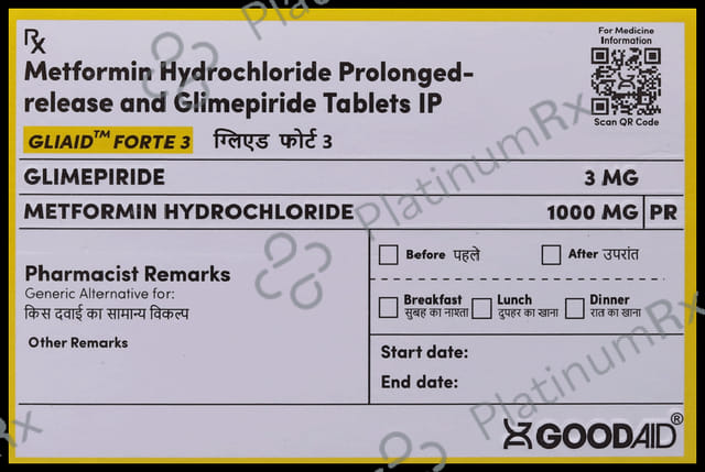 Gliaid Forte 3/1000mg Tablet PR 10s