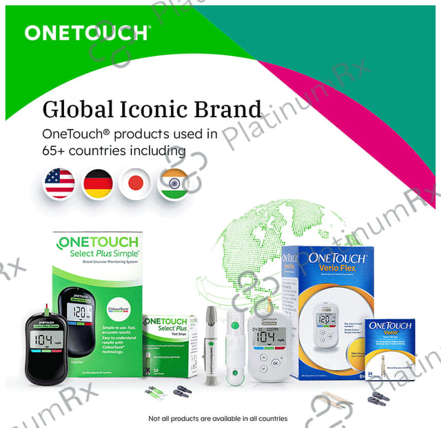 OneTouch Verio Flex Glucometer (10 Test Strips Free) 1Kit
