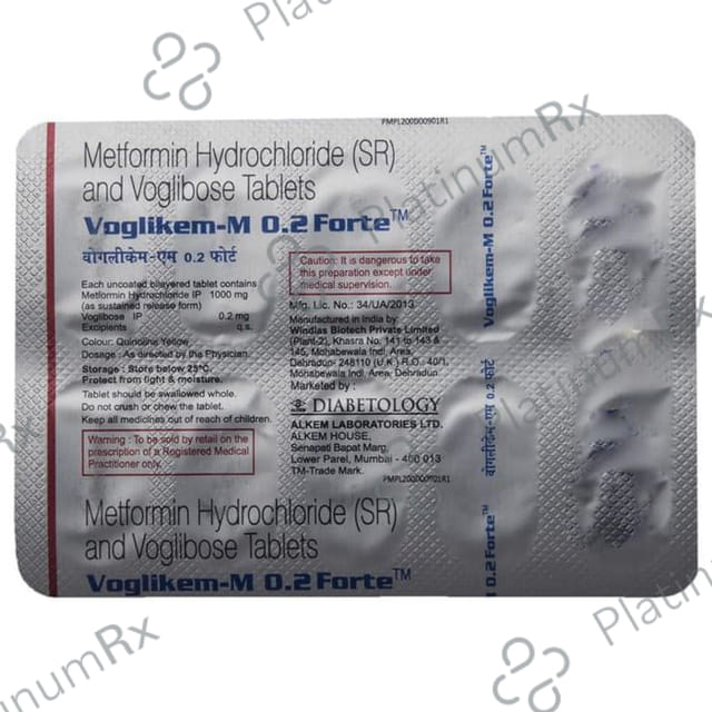 Voglikem M 0.2/1000mg Forte Tablet SR 10s