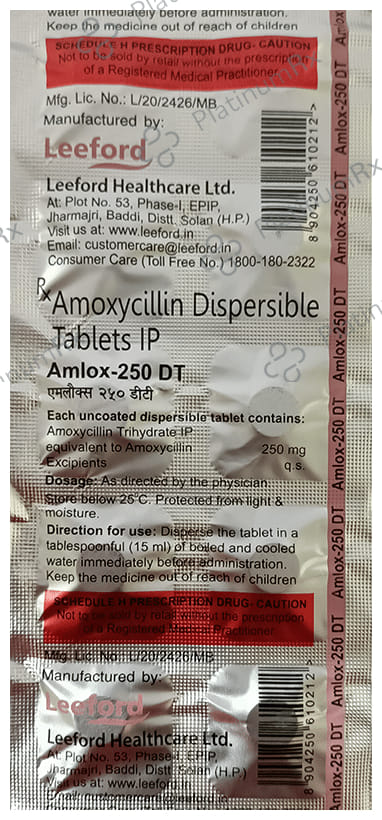 Amlox 250mg Tablet DT 10s