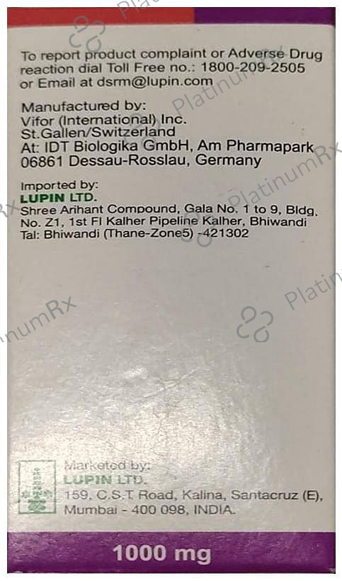 Ferinject 50mg Solution for Injection 20ml