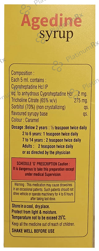 Agedine 2/275mg Syrup 200ml