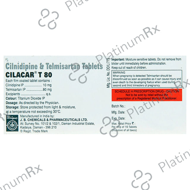 Cilacar T 80 Tablet 10 Tablet