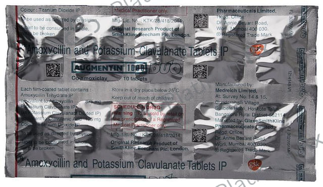 Augmentin 1000 Duo 875/125mg Tablet 10s