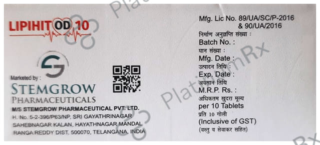 Lipihit OD 10mg Tablet 10s