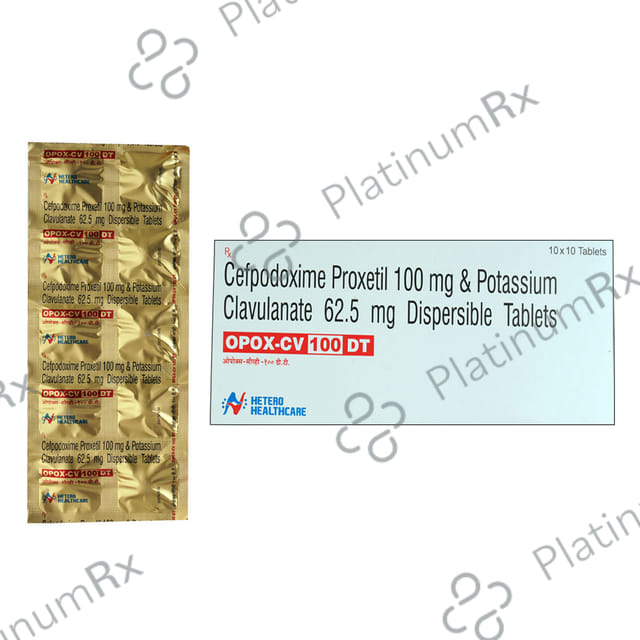 Opox CV 100 mg/62.5 mg Tablet DT
