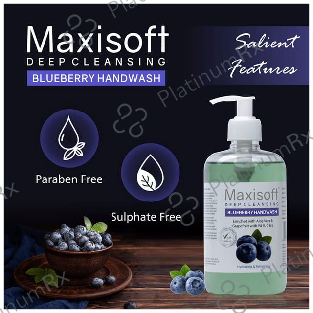 Maxisoft Deep Cleansing Blueberry Handwash (500ml Each) 1 Bottle