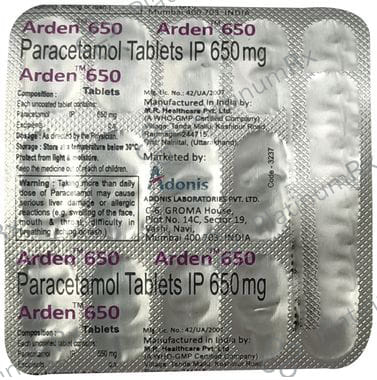 Arden 650mg Tablet 15 Tablet