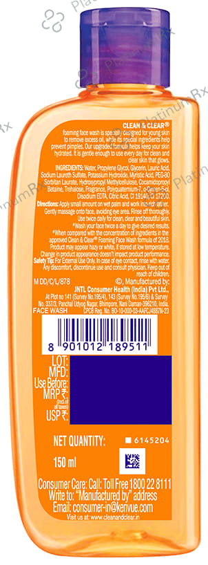 Clean & Clear Foaming Face Wash 150ml