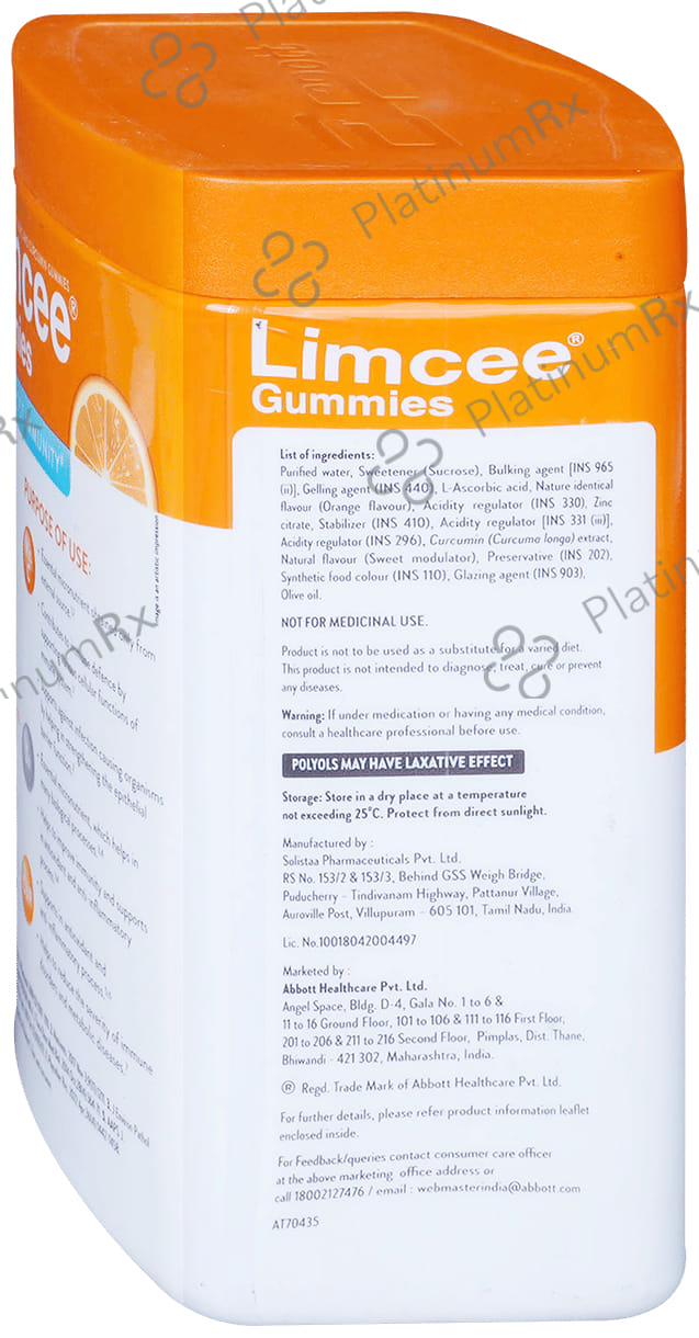 Limcee Gummies Gluten Free Orange