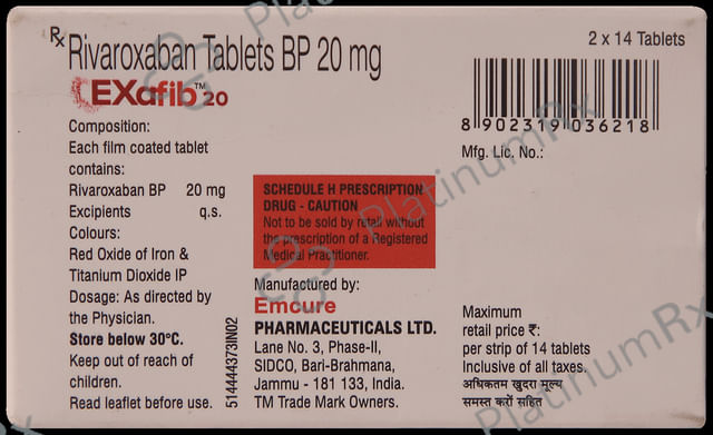 Exafib 20mg Tablet 14s