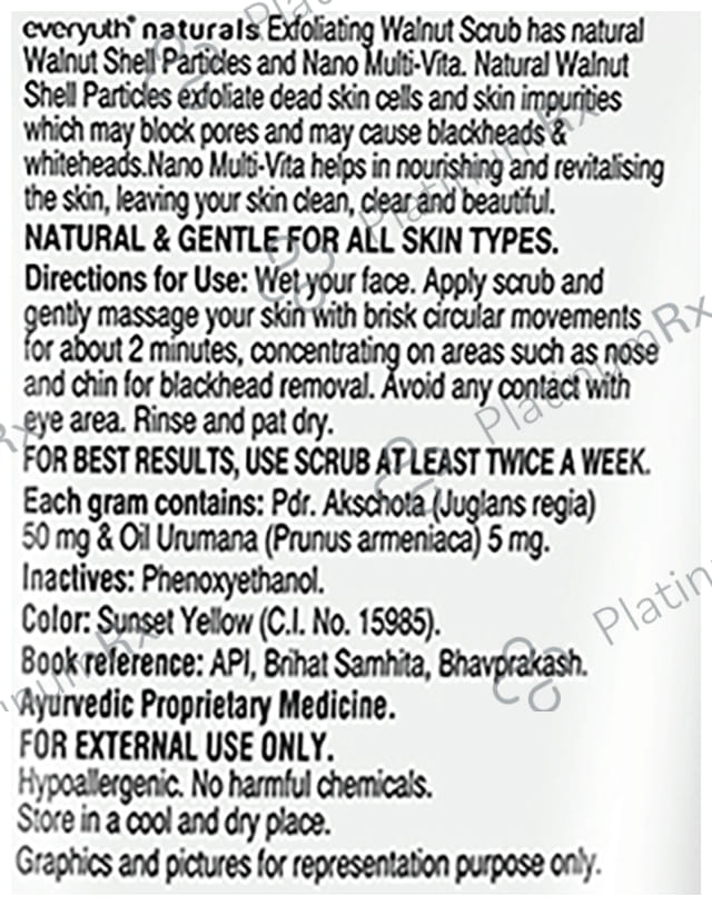 Everyuth Naturals Exfoliating Walnut for Blackheads & Dead Skin Cells - Paraben-Free - All Skin Types 100 gm
