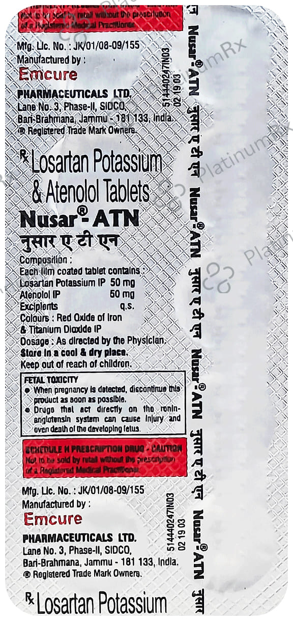Nusar Atn 50/50mg Tablet 10s