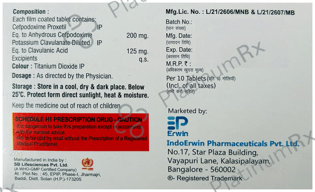 Erwipod CV 200mg Tablet 10s