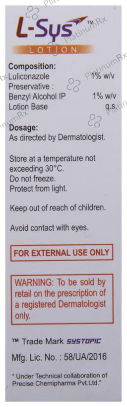 L Sys 1% Lotion 30ml