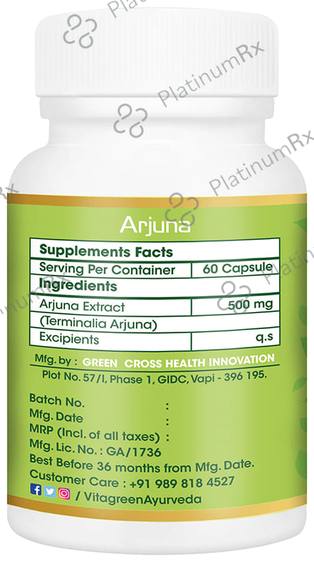 Vitagreen Arjuna 500mg Capsule 60s