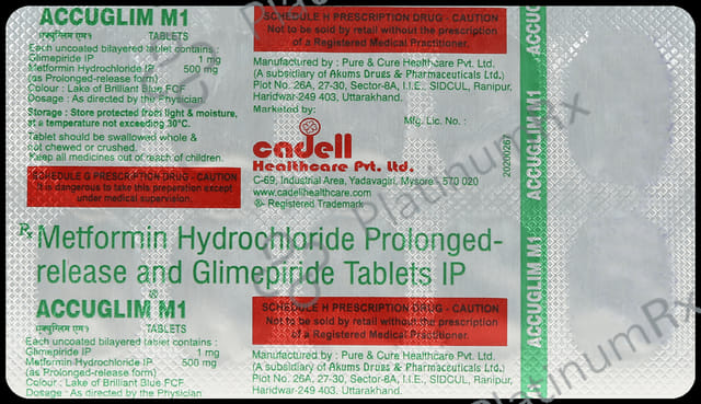 Accuglim M 1/500mg Tablet 10s