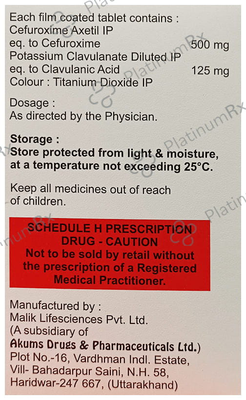 Fringecef CV 500/125mg Tablet 10s