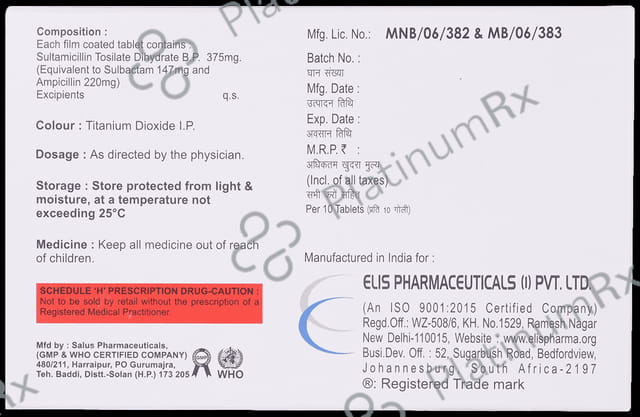 SULTABEST 375MG TABLET