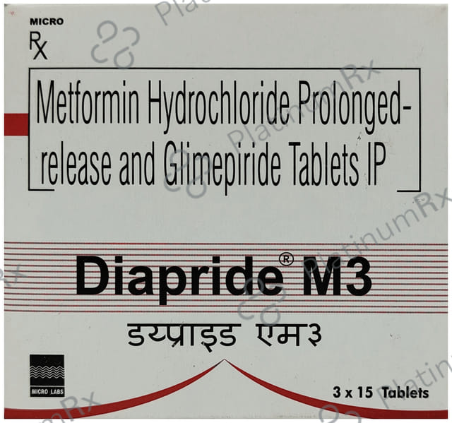 Diapride M 3/500mg Tablet 15s