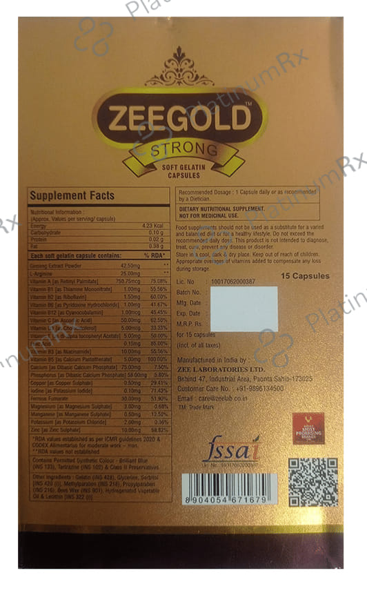 Zeegold Strong Capsule 15s