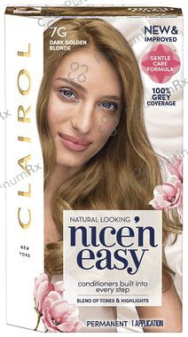 Clairol Natural Looking Nicen Easy 7G Dark Brown Blonde Hair Color Kit