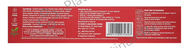 Senquel F Foaming Medicated Toothpaste 100gm