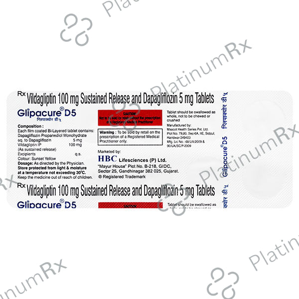 Glipacure D 5/100mg Tablet 10s