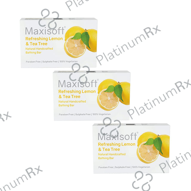 Maxisoft Refreshing Lemon & Tea Tree Bathing Bar (75gm Each) 3 units