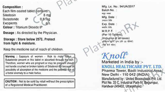 Silodonol D 8/0.5mg Tablet 10s