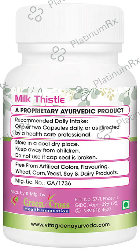 Vitagreen Milk Thistle 500mg Capsule